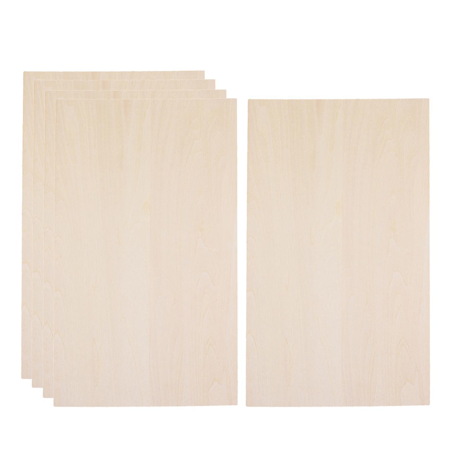 5 Pieces Wood Sheets Craft Supplies Hobby Materials DIY Projects DIY Wooden Plate Thin Crafts Wood Board for Ship Make Models