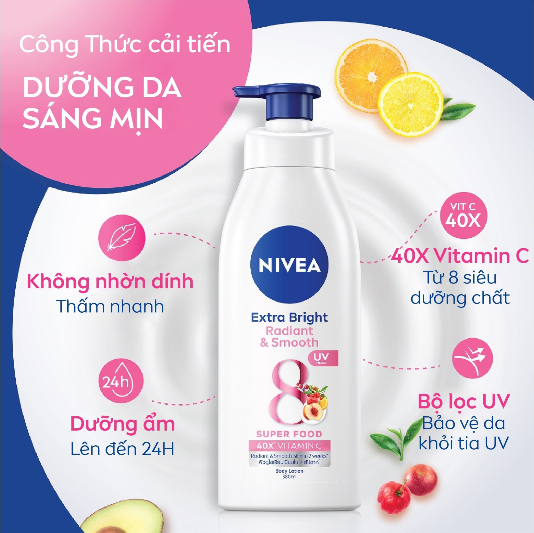 Sữa Dưỡng Thể NIVEA Extra White Dưỡng Sáng Da | Mịn Da