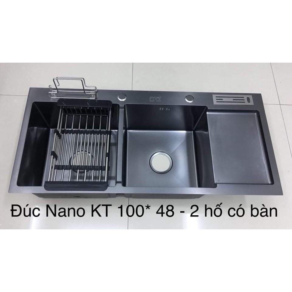 ComBo Chậu Rửa Chén Bát INOX SUS 304 100x48 + Vòi INOX SUS 304 Nóng Lạnh