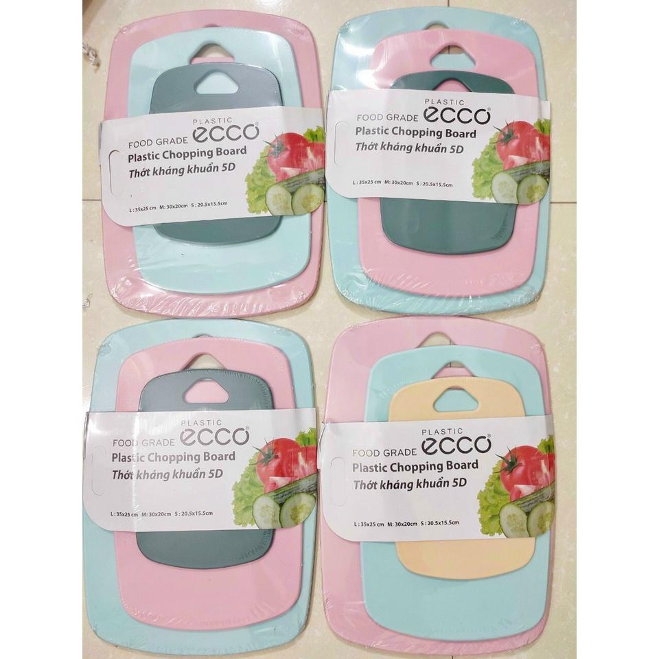 Bộ 3 thớt kháng khuẩn 5D Nhựa PP, set 3 kích thước chống xước chống trơn trượt, dễ vệ sinh