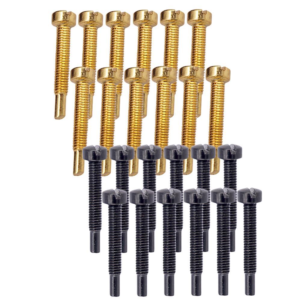 12 Pieces Pickup Mounting Screws for Electric Guitar Humbucker Black