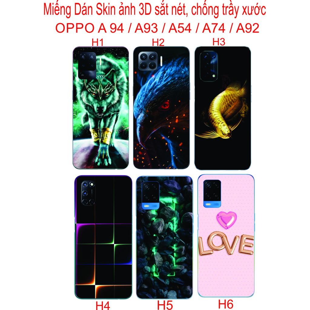 Dán Skin Điện thoại dành cho OPPO A94 / A93 / A74 / A54 / A92 / A53 Hình ảnh sắt nét, khong phai màu, chống trầy xước