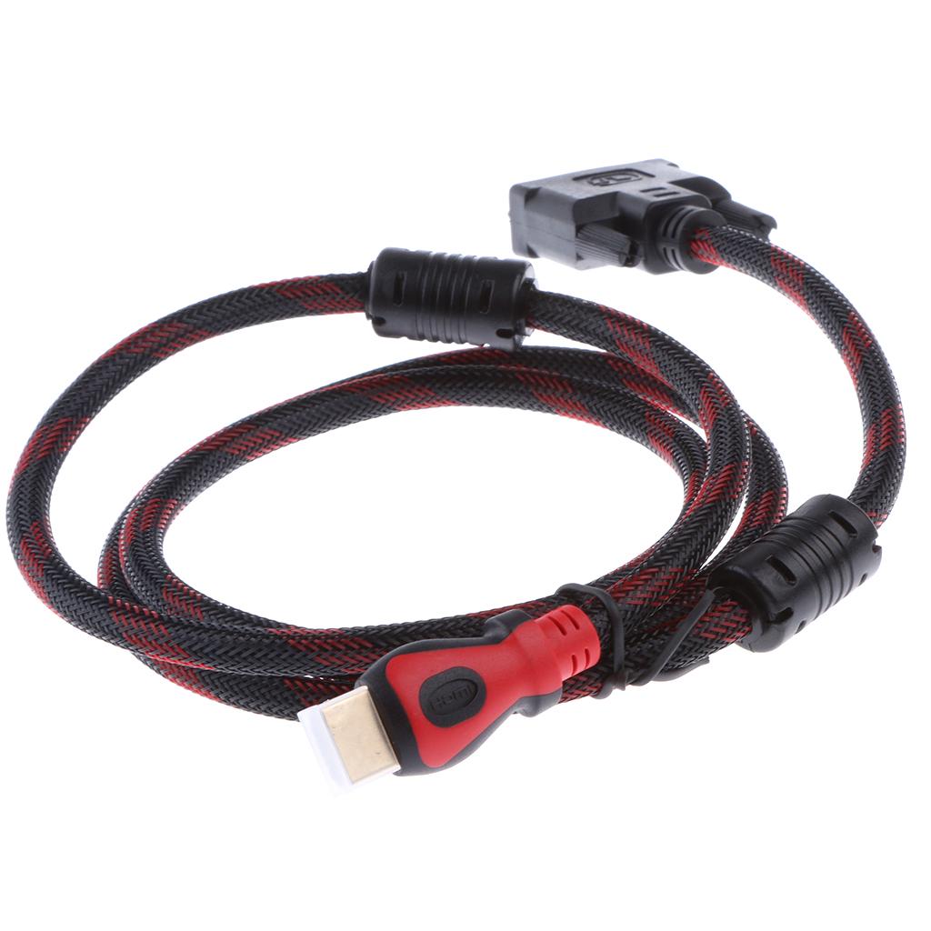 HDMI To DVI Cable Adapter HDMI Cable 1080P For LCD DVD HDTV Projector PC