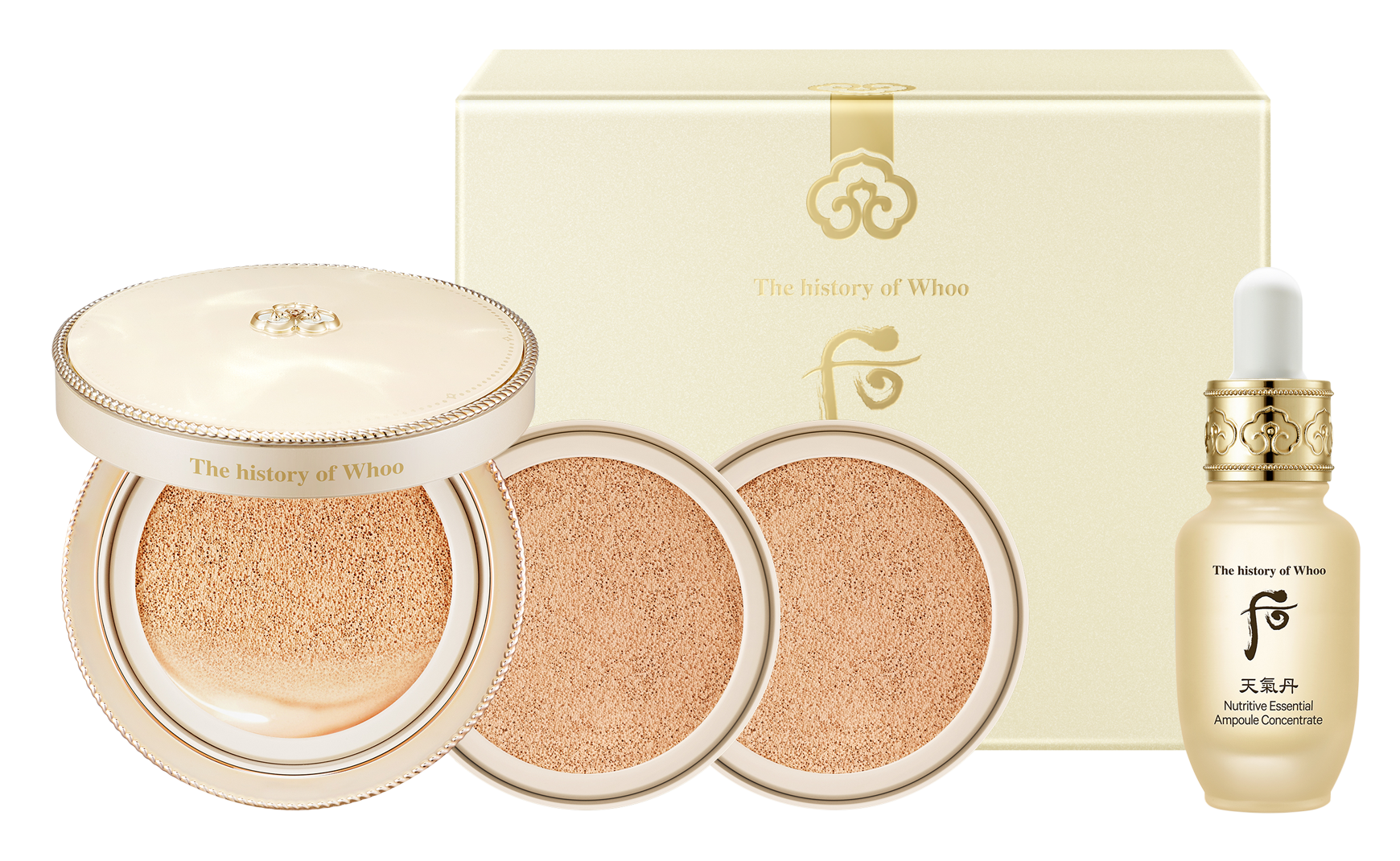 Bộ Phấn nước ngừa lão hóa Whoo GJH Mi Luxury Golden Cushion Glow SPF50+/PA+++ 13g*3 lõi