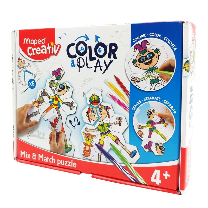 Đồ Chơi Thủ Công Tô Màu Và Ghép Hình Sáng Tạo Color Play - Maped Creative 907001 - Mix And Match Puzzle