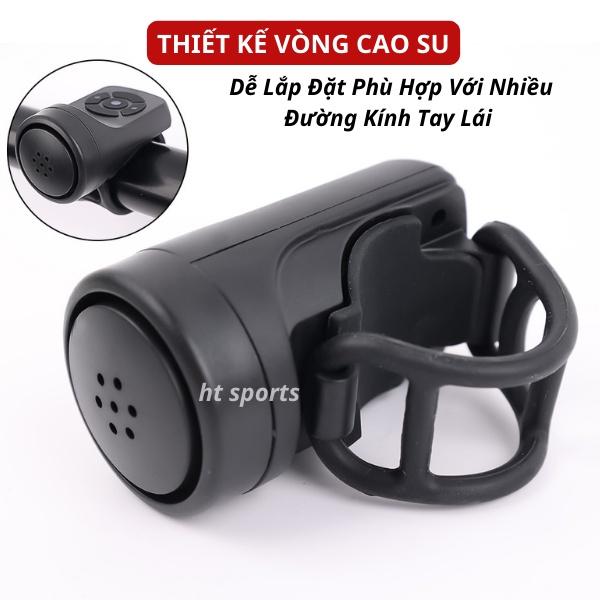 Còi Xe Đạp HT Sports 4 Chế Độ Âm Thanh Cực Lớn Gắn Ghi Đông Chống Trộm Chống Nước