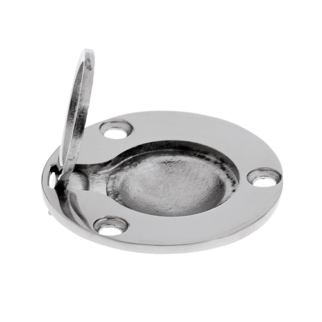 Round Flush Lift Pull Handle 49mm - Marine Stainless Steel