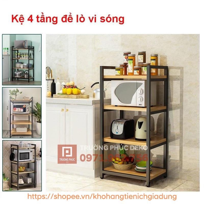 Kệ lò vi sóng 4 tầng khung sắt đa năng