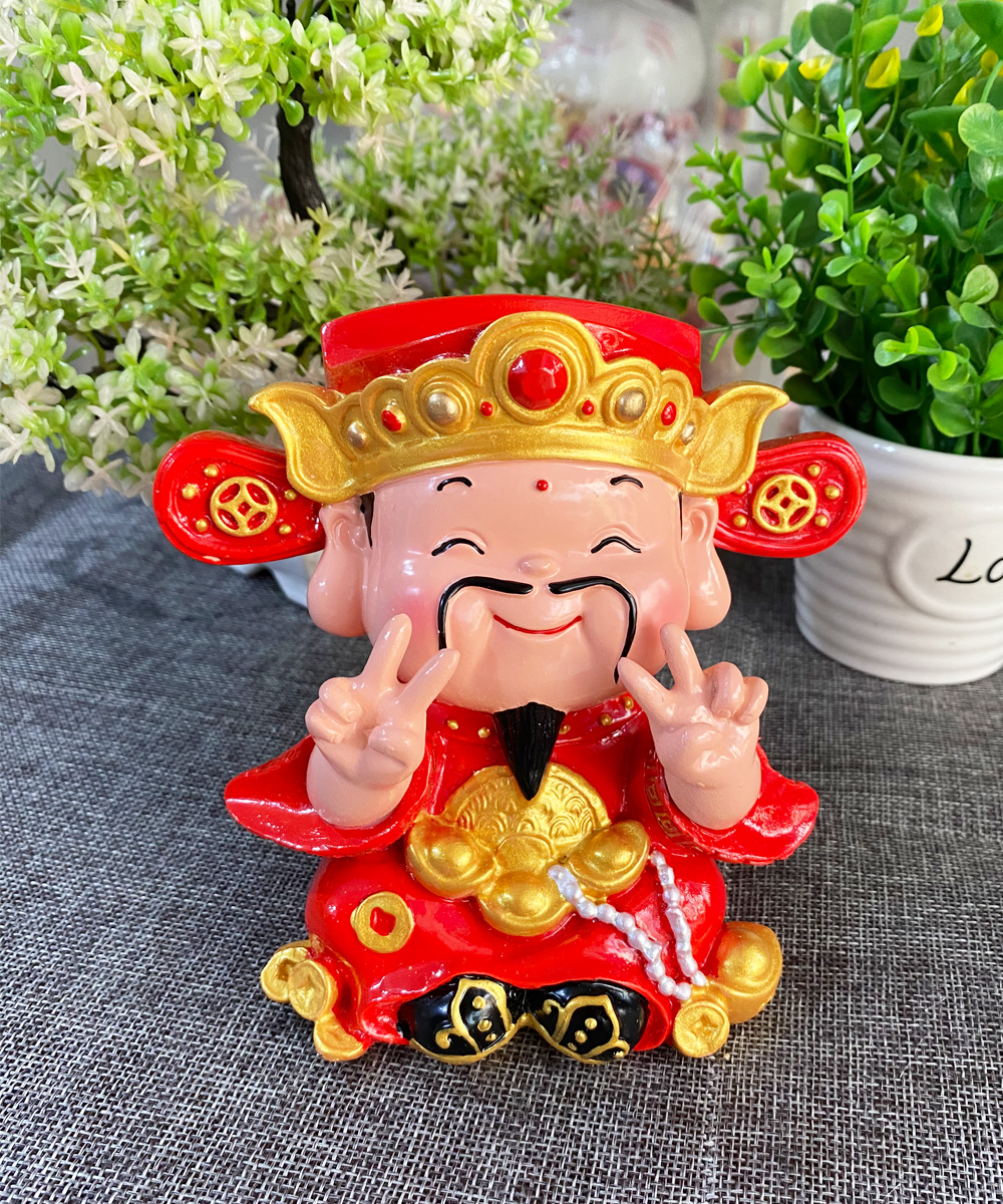 Tượng chibi Thần Tài vui vẻ 14cm mẫu đặc ruột mang đến Tài Lộc và May Mắn