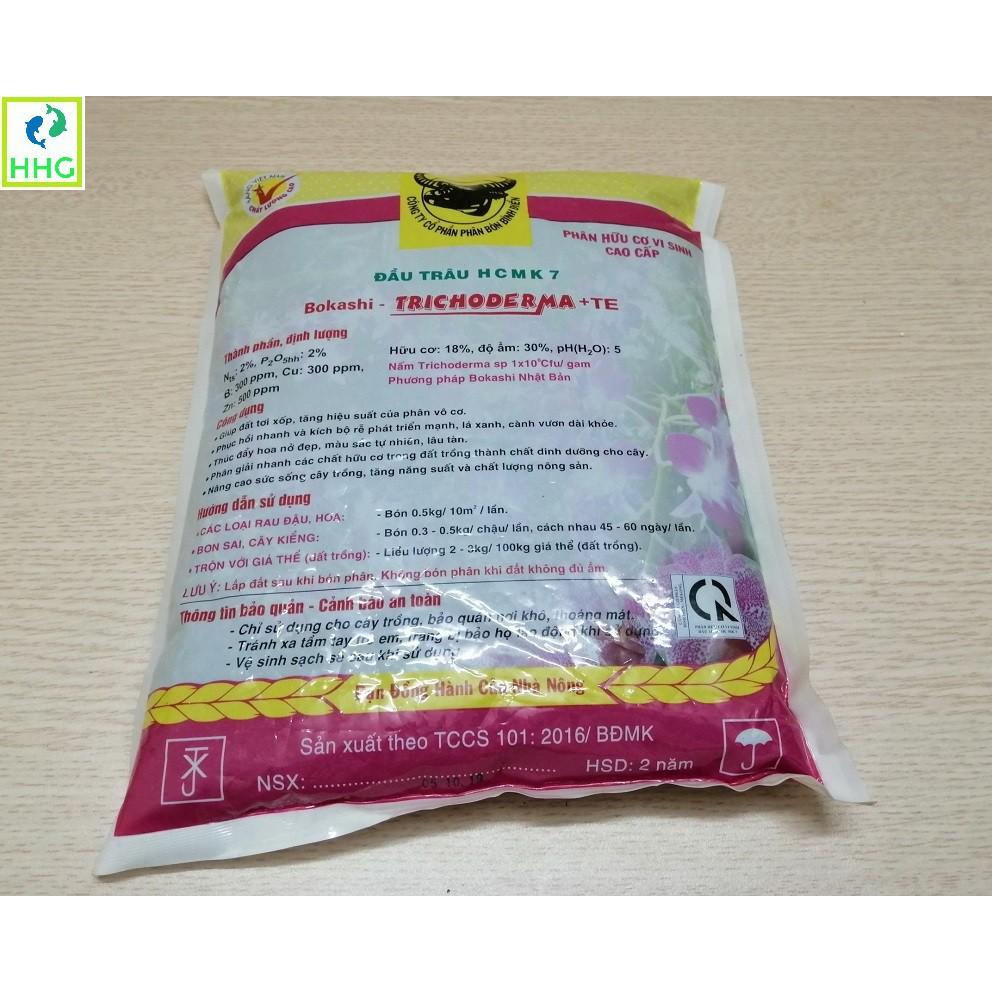 Phân bón Đầu trâu HCMK7 hữu cơ Trichoderma + TE 1kg