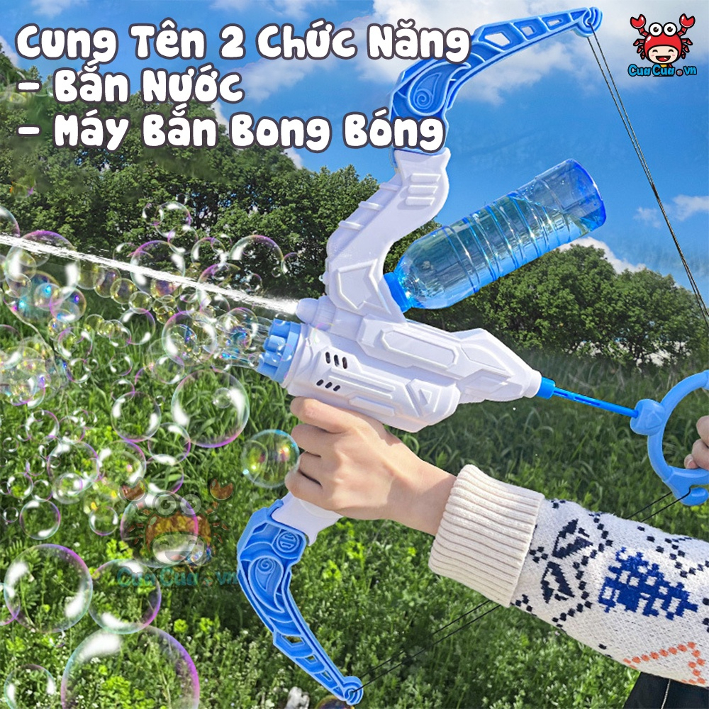 Cung bắn bong bóng, cung bắn nước đồ chơi ngoài trời mẫu súng nước bắn bong bóng cỡ lớn cho bé vui chơi vận động