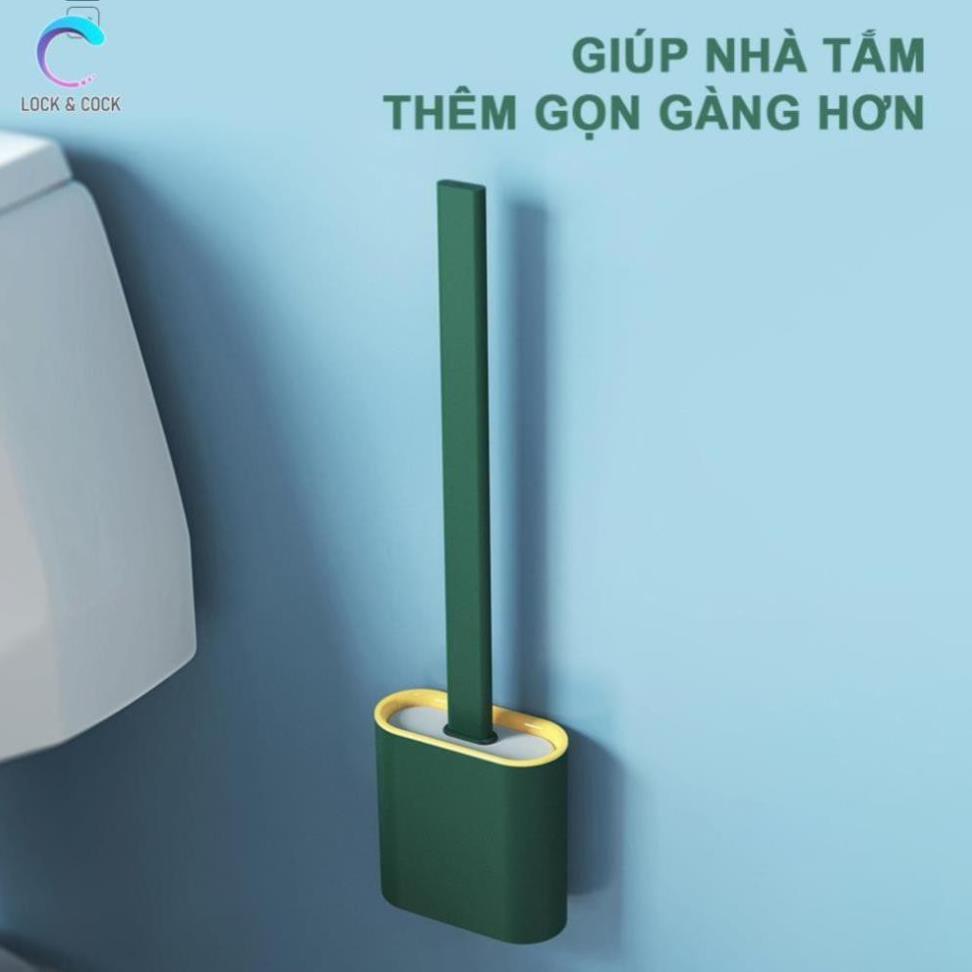 Dụng cụ cọ rửa bồn cầu nhà tắm toilet có gắn tường chất liệu silicol siêu sạch