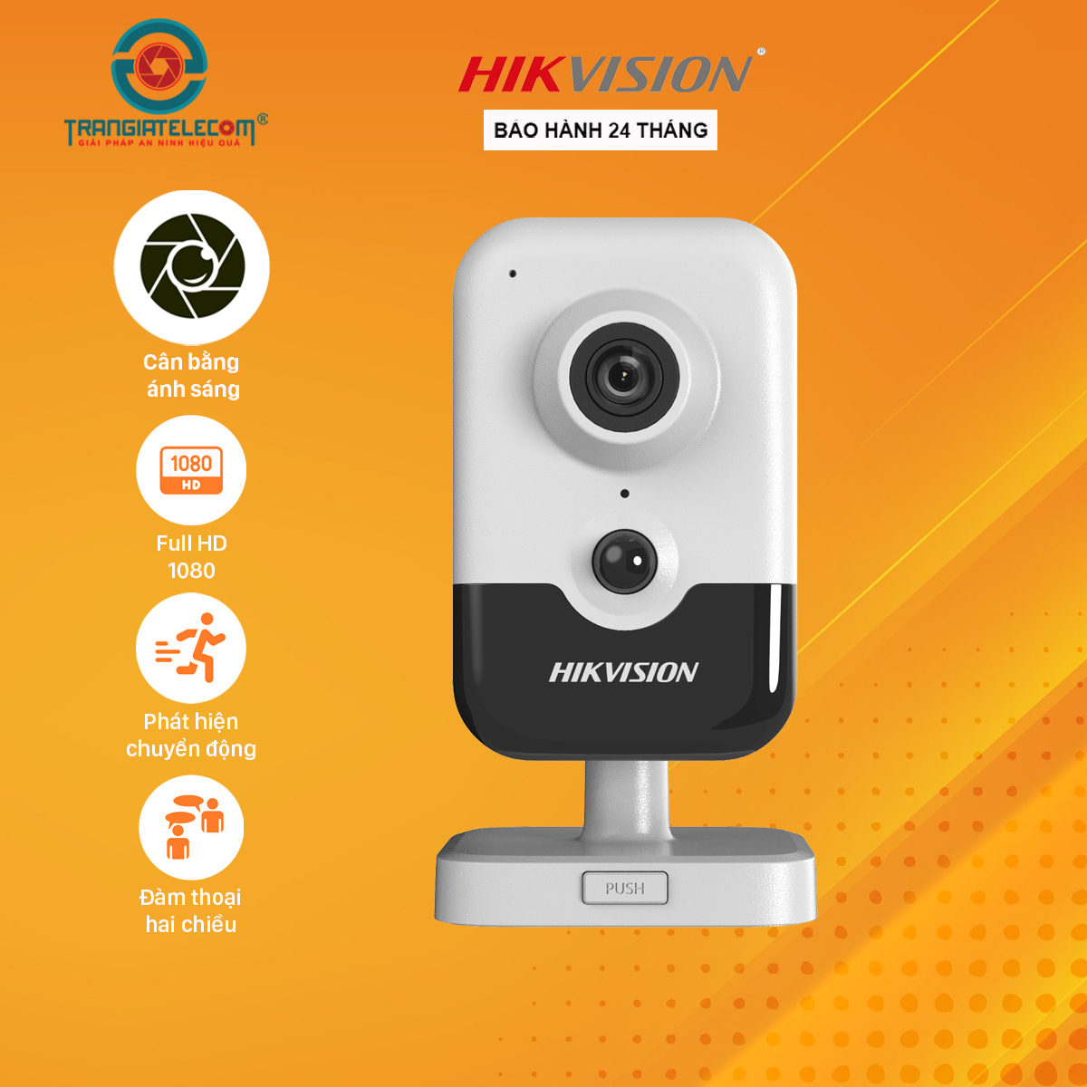 Camera wifi Hikvison Cube DS-2CD2421G0-IW H265+ đàm thoại 2 chiều - Hàng chính hãng