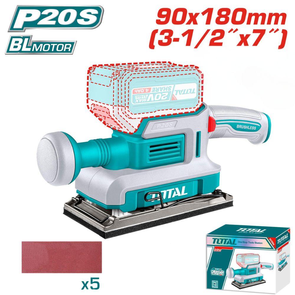 MÁY CHÀ NHÁM HÌNH CHỮ NHẬT KHÔNG CHỔI THAN DÙNG PIN 20V TOTAL TFSLI20311 - HÀNG CHÍNH HÃNG