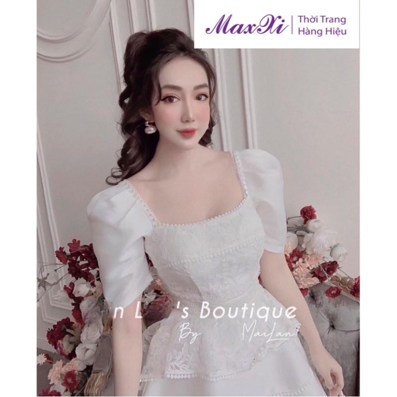 Váy Xoè Phối Ren Đầm Nữ Dự Tiệc
