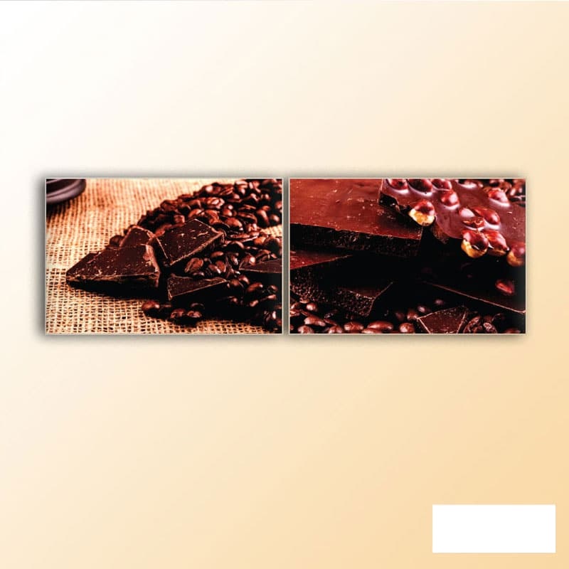 Bộ 2 tranh treo tường quán cà phê coffee and chocolate - W012 Canvas