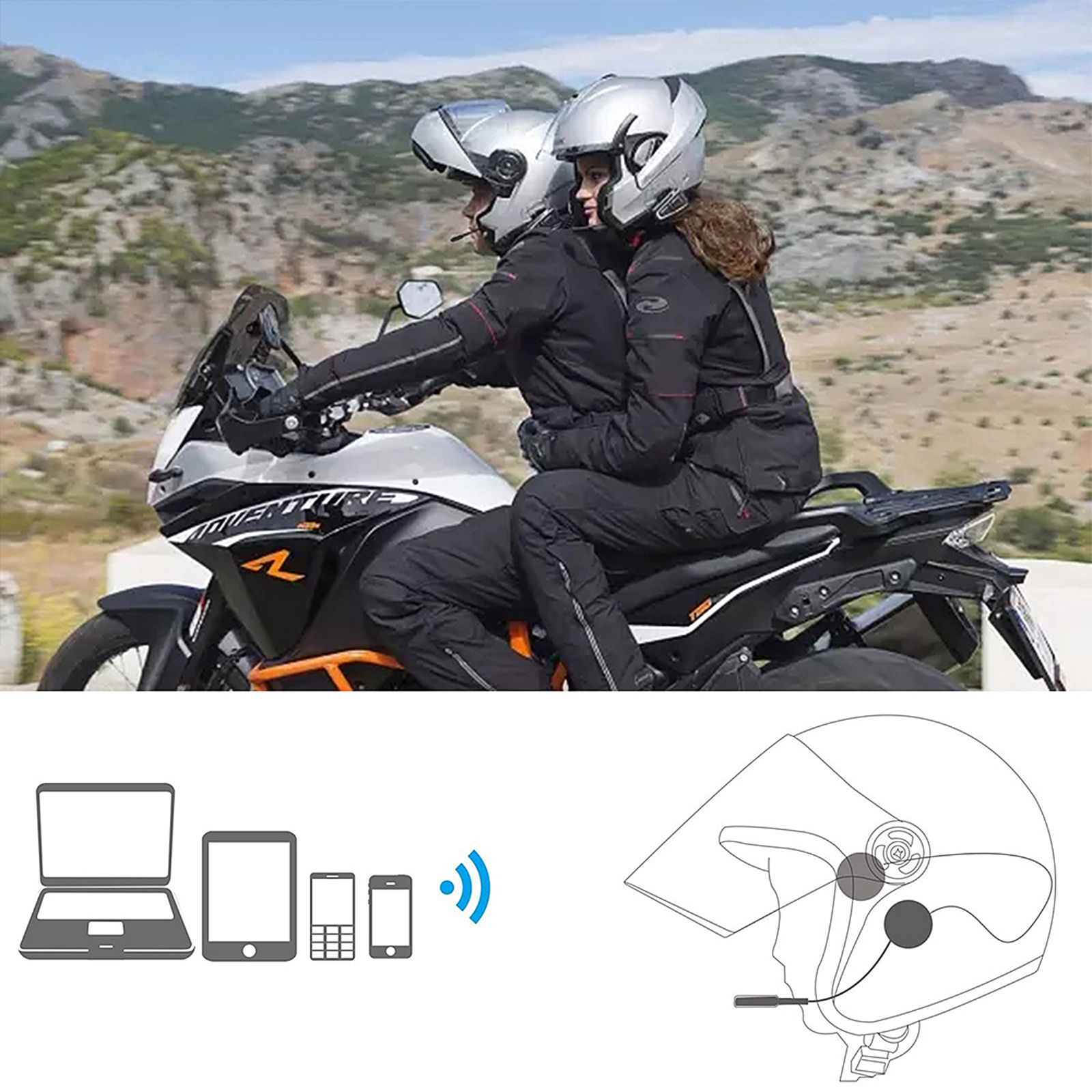 Tai Nghe Bluetooth Không Dây Cho Mũ Bảo Hiểm Xe Máy Với Micrô Âm Thanh Cuộc Gọi