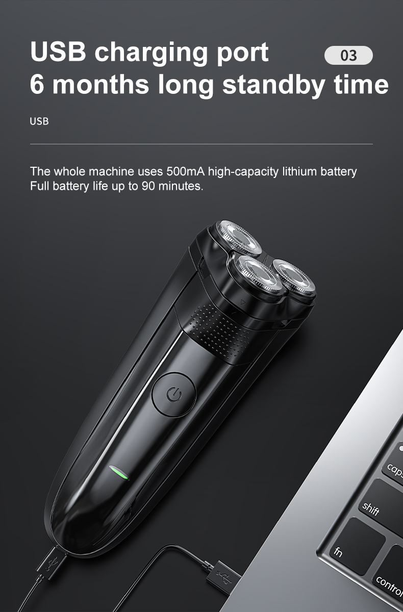 Máy Cạo Râu Điện 3D Cạo Khô Và Ướt Pin Sạc Trâu Chống Nước IPX4