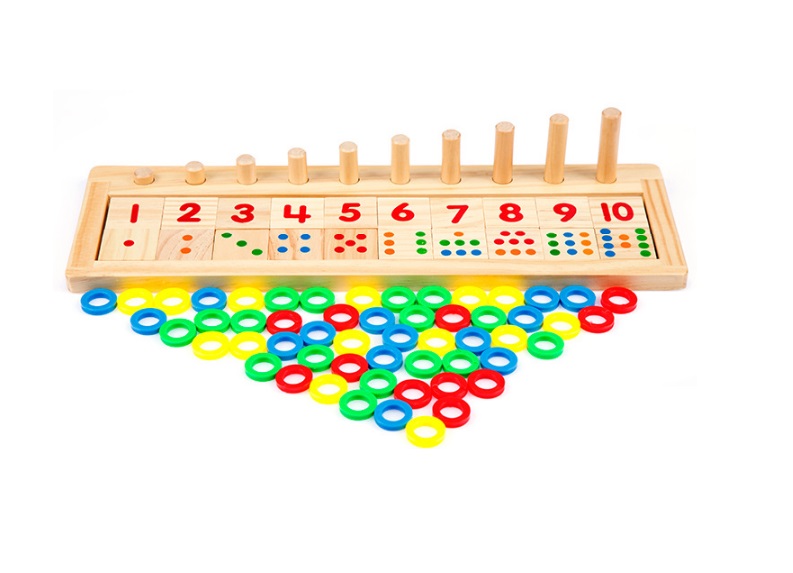 Đồ chơi gỗ thông minh, bảng học toán theo phương pháp Montessori trực quan sinh động, bảng học số đếm bằng gỗ cho bé