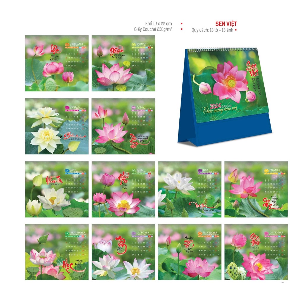 LỊCH ĐỂ BÀN 2024 - 19x22cm