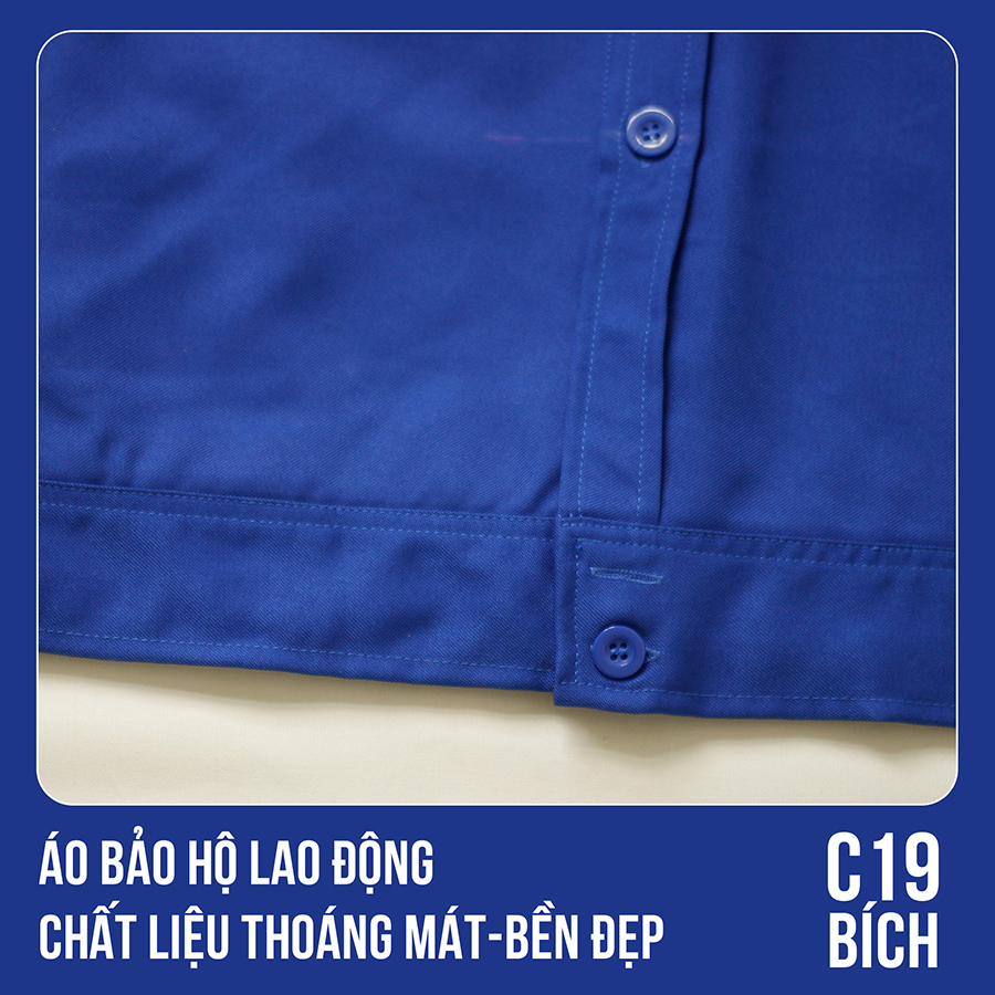 Áo bảo hộ lao động, chất liệu thoáng mát, bền đẹp - Mã C19 (Bích)