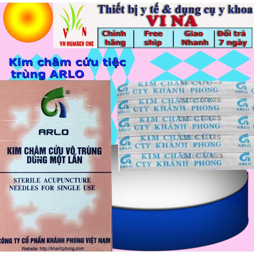 Kim châm cứu ARLO đã tiệt trùng ( hộp 100 cây), dùng một lần, đủ các số 1,2,3,6,7