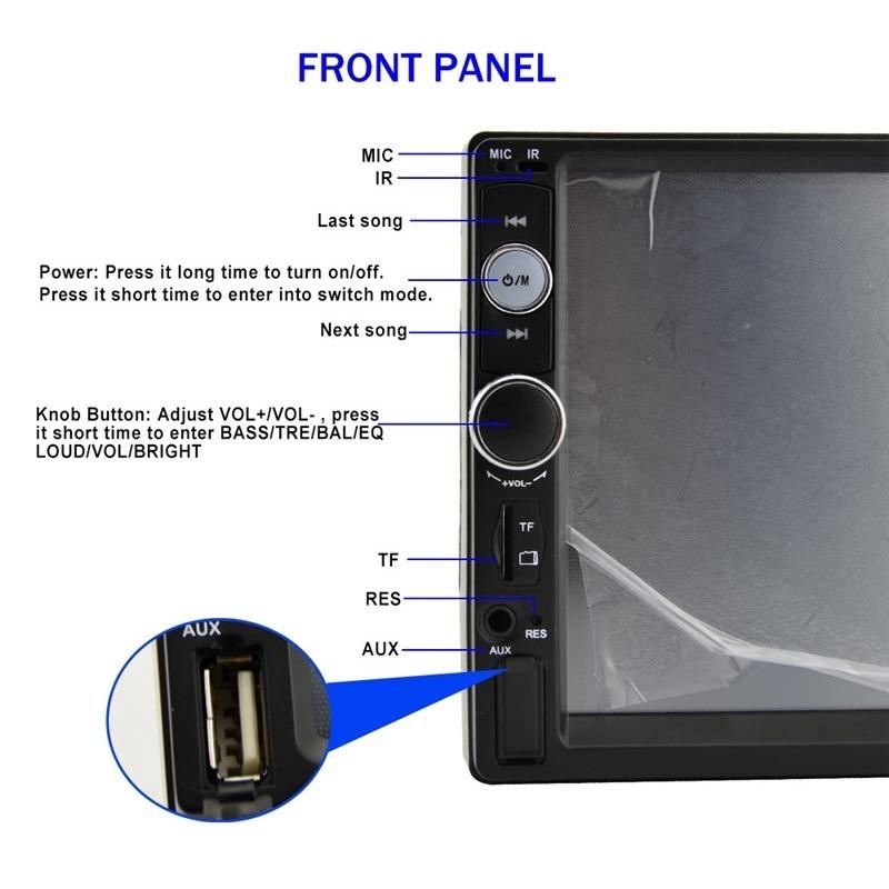 Thiết bị phát MP5 với màn hình cảm ứng 7010B 2 7 '' Inch HD 2 DIN Bluetooth hỗ trợ FM / USB / TF / và camera HD