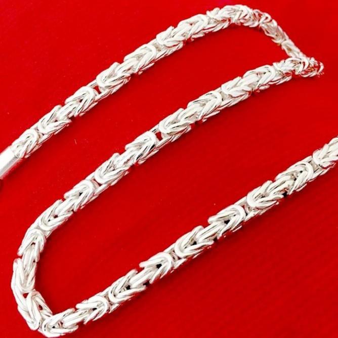 Vòng cổ bạc nam trang sức Bạc Quang Thản dây tròn độ dài 50 cm trọng lượng có nhiều lựa chọn chất liệu bạc ta.