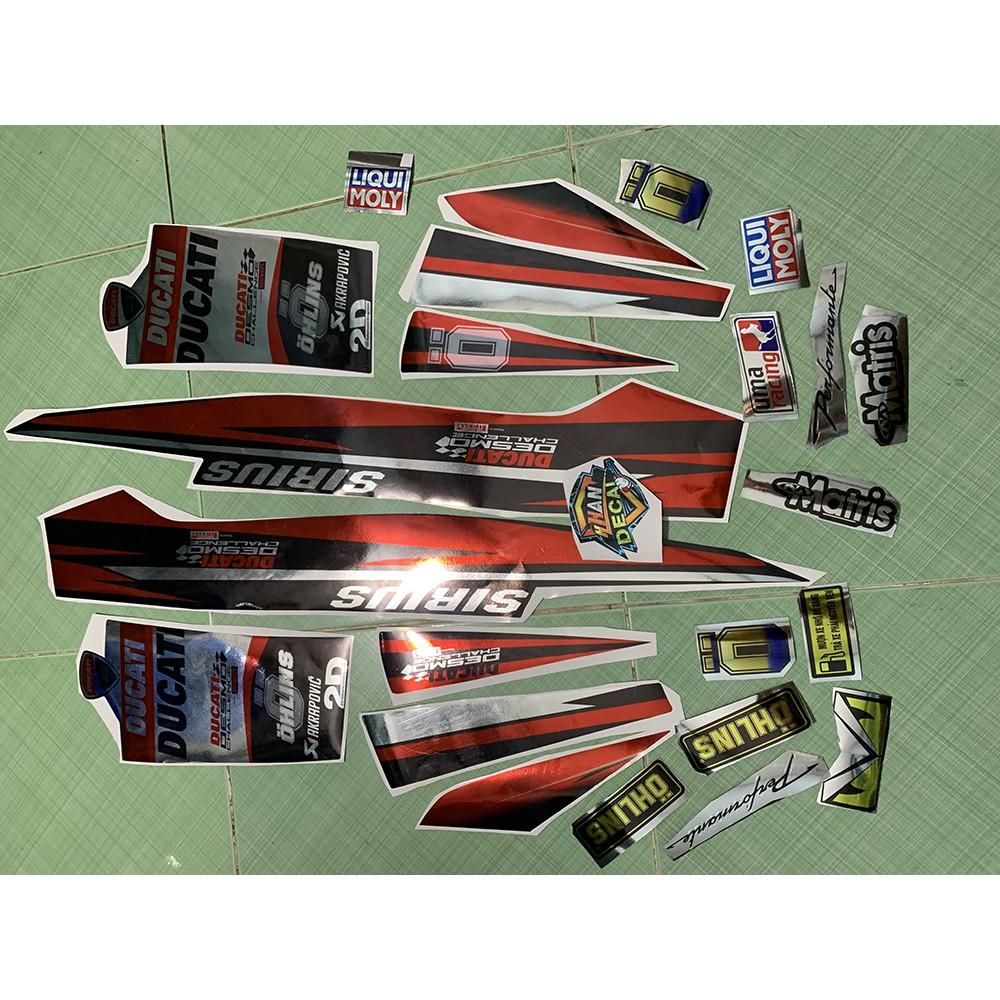 Tem sirius 110 đỏ đen ducati crom