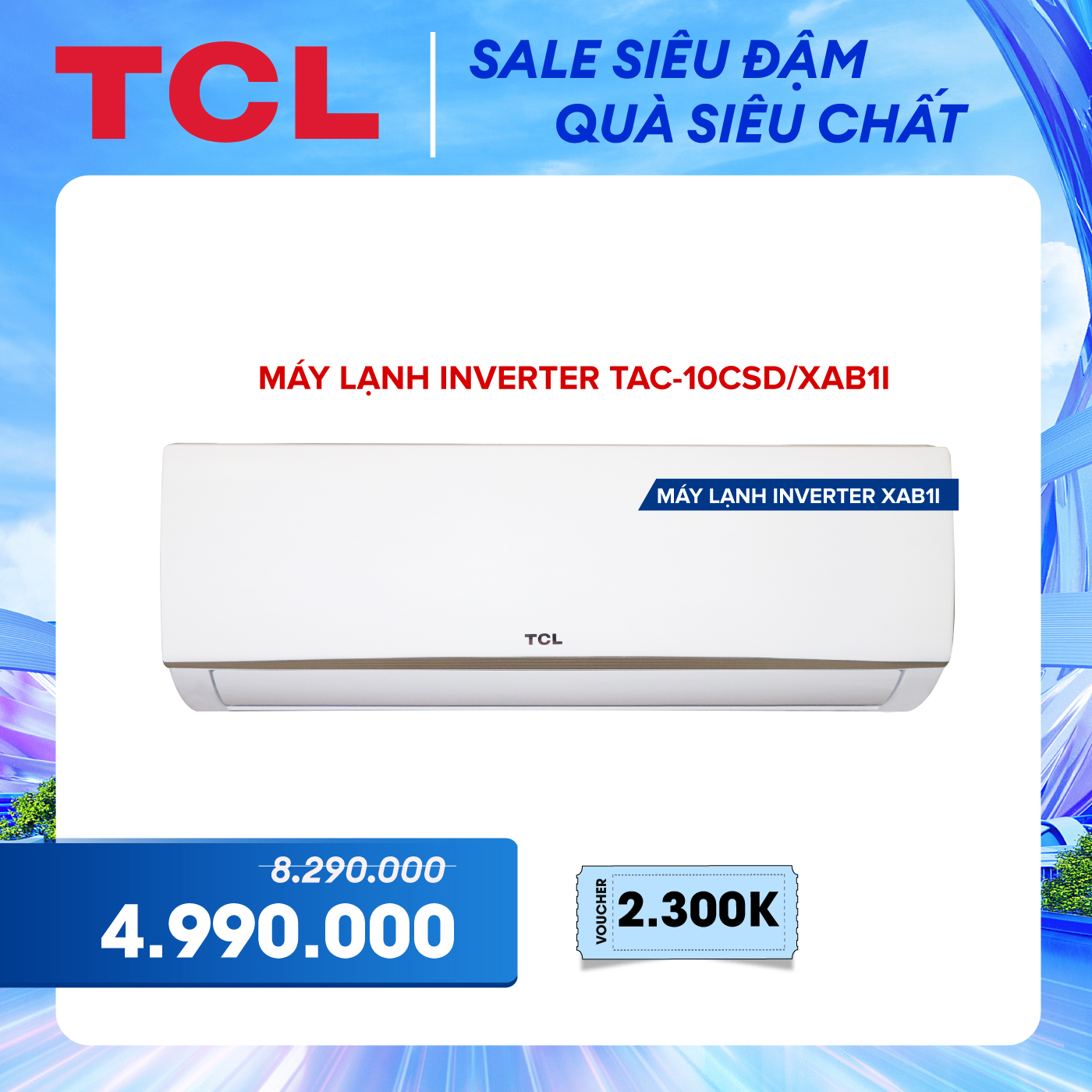Máy lạnh TCL Inverter 1 HP TAC-10CSD/XAB1I - Hàng chính hãng - Bảo hành 3 năm