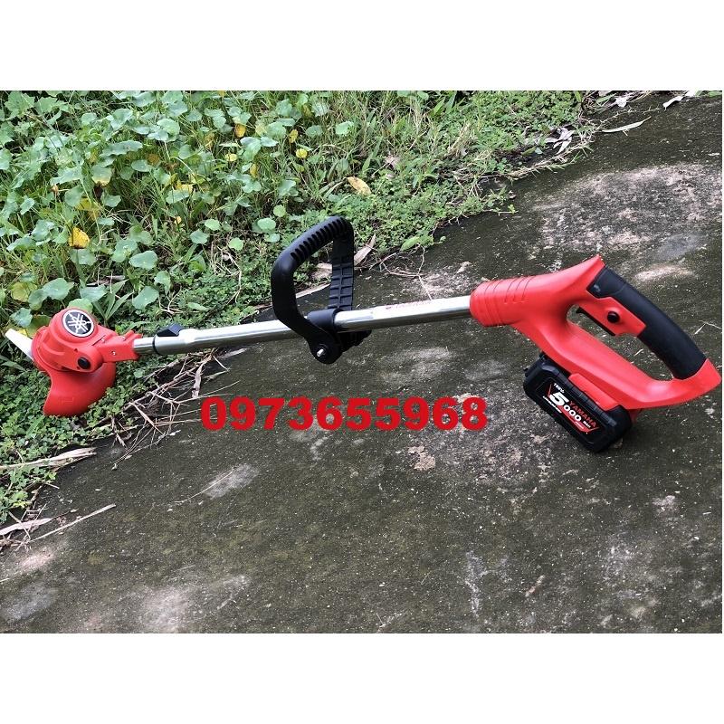 máy cắt cỏ [Rẻ vô địch]  MÁY CẮT CỎ PIN - SIÊU KHỎE , BỀN BỈ pin cực khủng [TẶNG BỘ 8 LƯỠI CẮT] (b