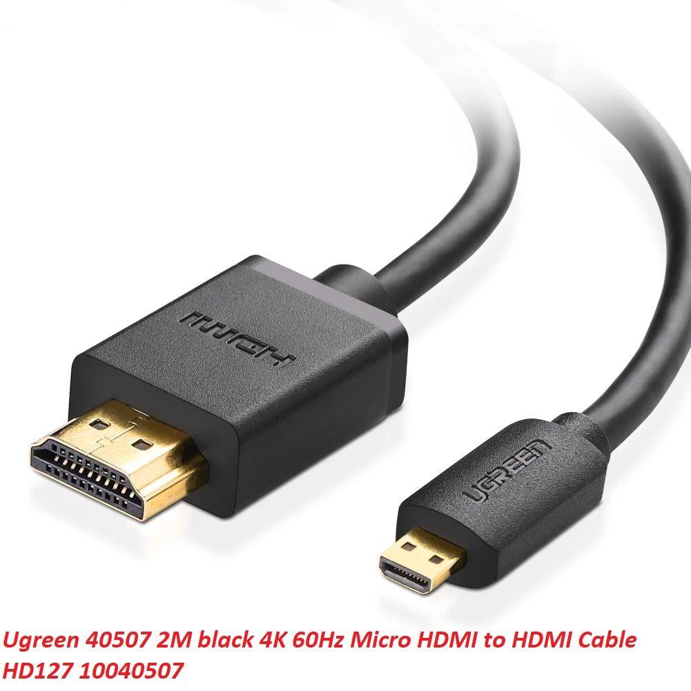 Ugreen UG40507HD127TK 2M màu đen cáp 4K 60Hz Micro HDMI ra HDMI - HÀNG CHÍNH HÃNG