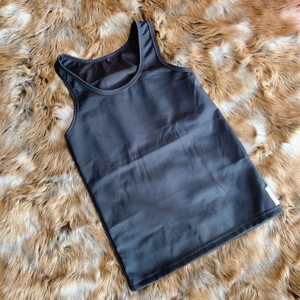 Áo Ba Lỗ Lót Nịt Ngực Tomboy Cài Hông Dáng Dài Thun Trơn Cotton Trắng Đen Nam Tròng Cổ Thể Thao Gym Bigsize Form Suông Nguyễn Nguyên