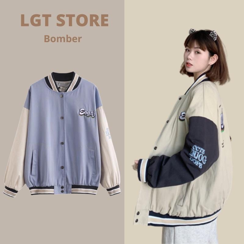 Áo khoác form rộng unisex áo khoát bomber chất vải da lộn hai lớp cao cấp thêu chữ ENJOY