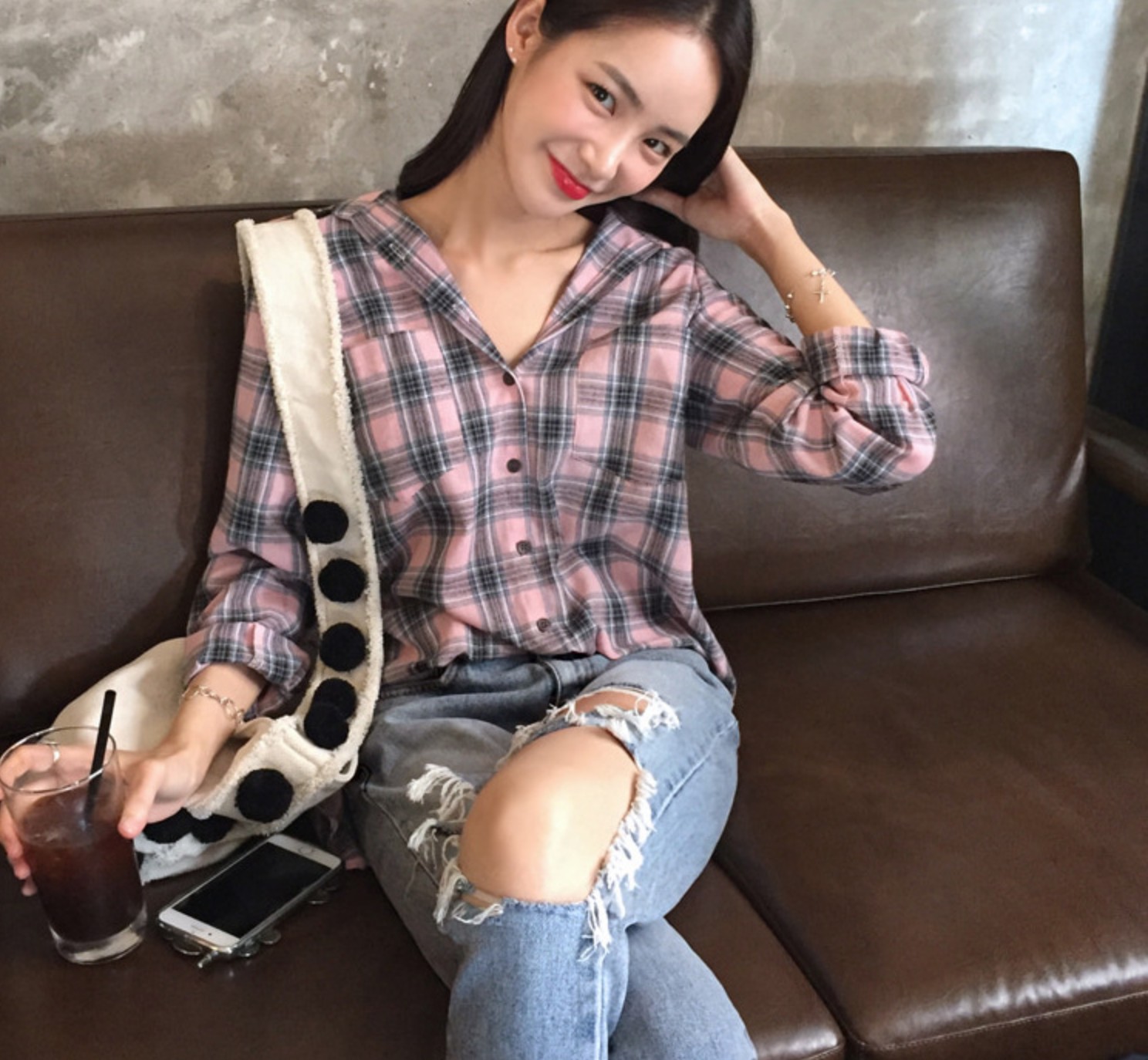 Túi vải quai đính bóng đen