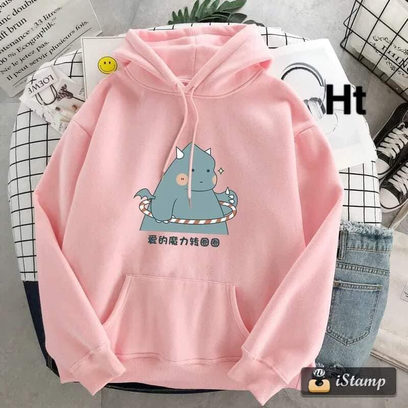 Áo hoodie dài tay khủng long chất nỉ bông cao cấp 6 màu