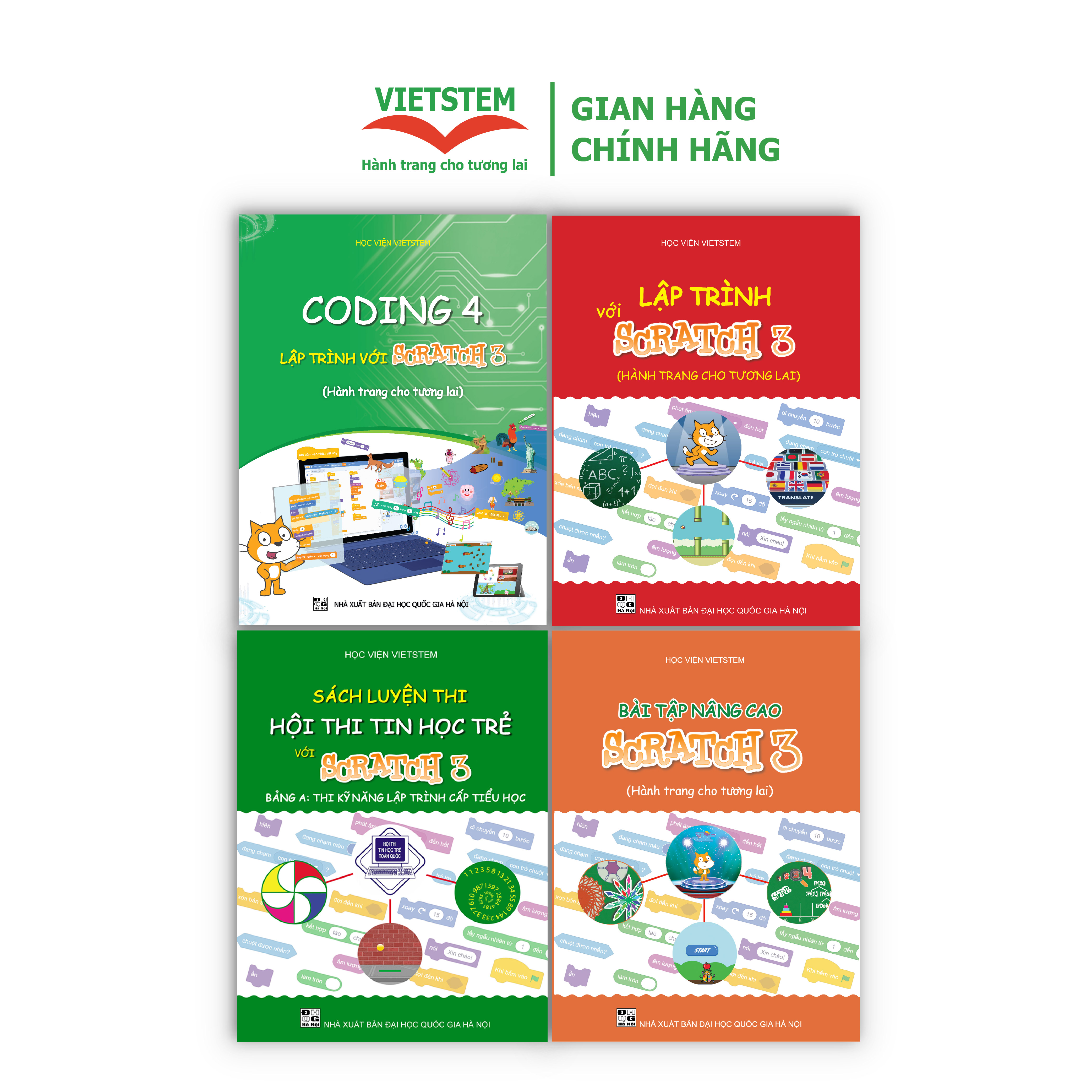 Combo 4 sách hướng dẫn học lập trình Scratch cho học sinh lớp 4