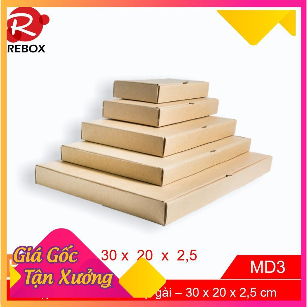 Hộp Carton 30x20x2,5 - 50 hộp gói hàng quần áo nắp cài siêu dày - hộp trơn