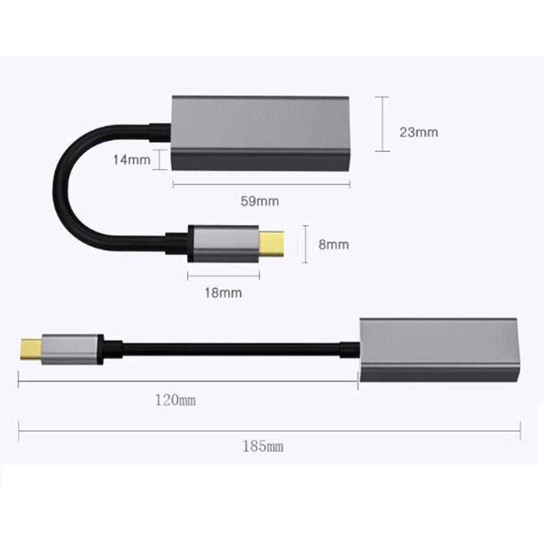 Cáp Chuyển Đổi USB Type C Sang VGA vỏ nhôm cao cấp