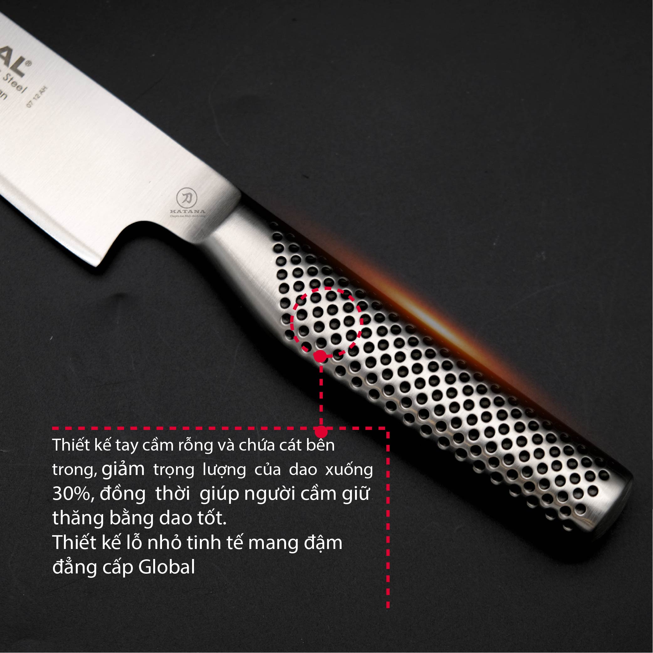 Dao bếp Nhật cao cấp Global G18 Filleting Knife - Dao phi lê (240mm)- Dao bếp Nhật chính hãng