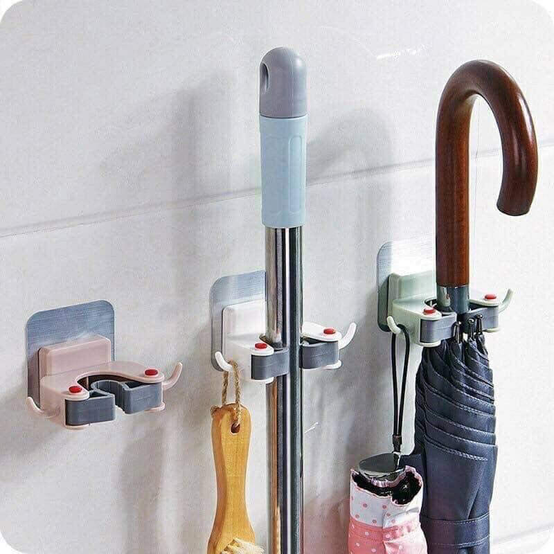 Móc Kẹp Cây Lau Nhà Dán Tường Có Móc Đa Năng Chịu Lực Chắc Chắn