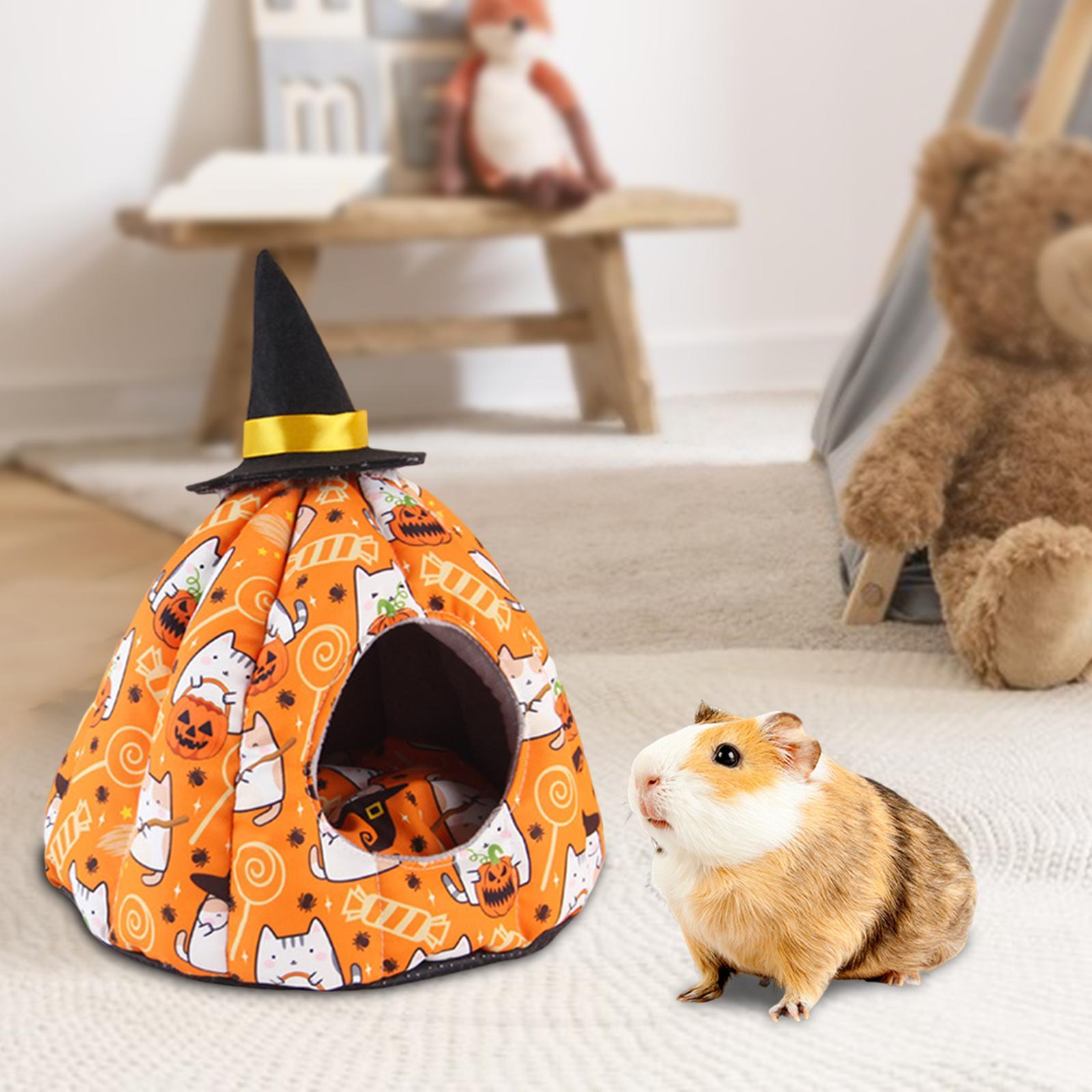 Halloween Pumpkin Nest, Nest House, Pet Accessories, Soft Sleeping Bed, Tent Cage Warm Bed Cave Tent for Hamster Small Pet, Animals Bird Hedgehog