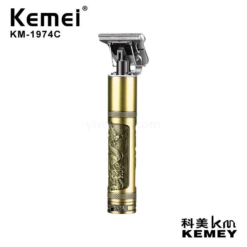 Tông đơ chấn viền không dây Kemei KM-1974A / KM-1974C 2 viên pin rời sạc được dùng fade tóc, cạo đầu cạo trắng