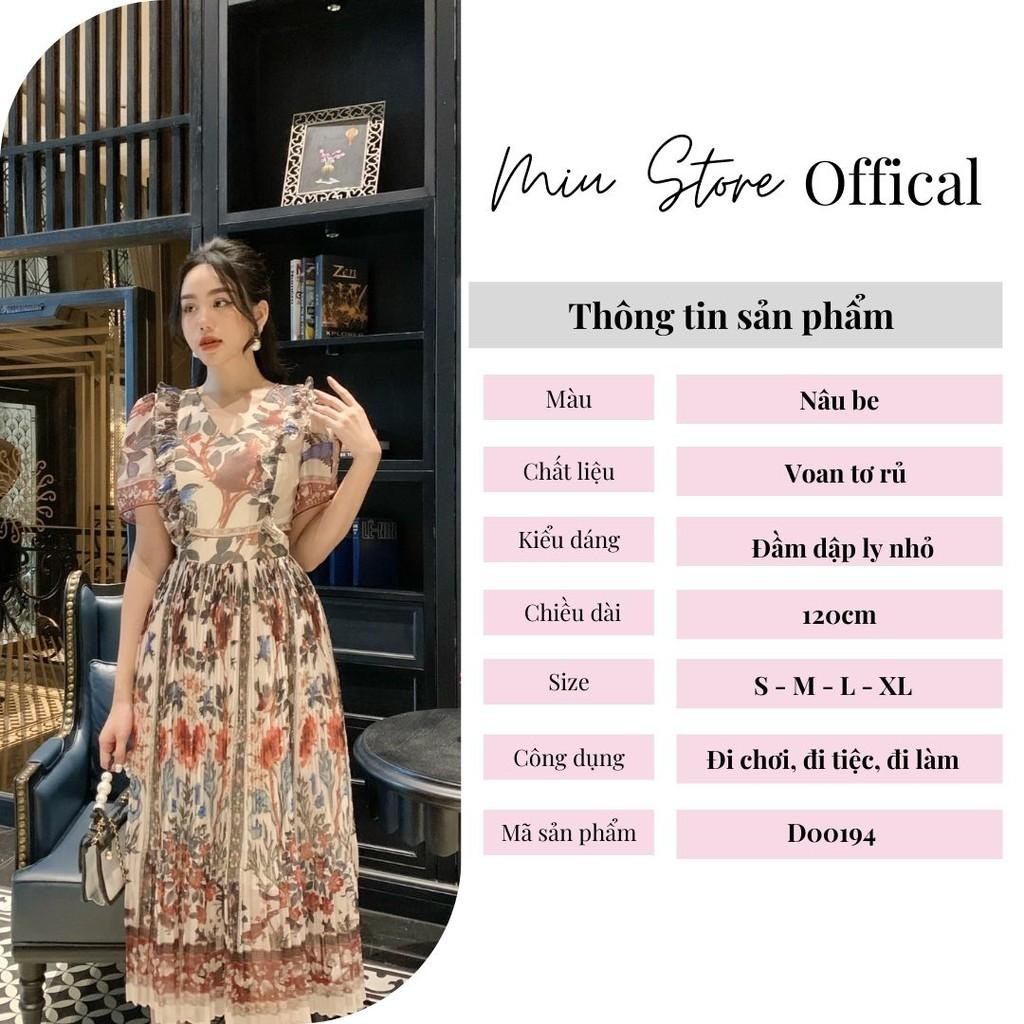Đầm voan dập ly họa tiết vintage D00194