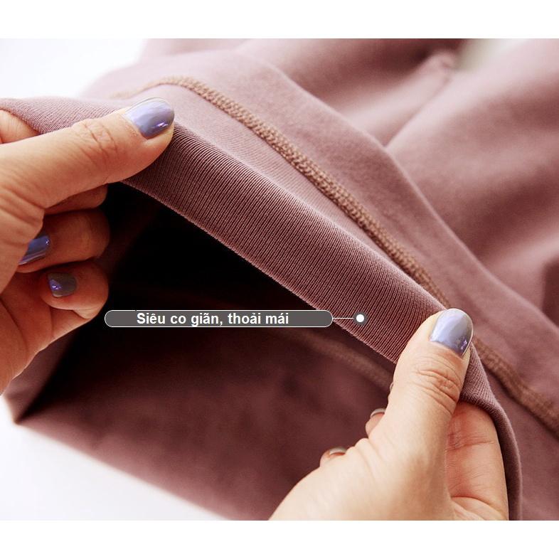 (60-85kg) Quần Legging Bầu Cạp Cao Cashmere dệt kim Dandelion Snugg Việt SNU2113