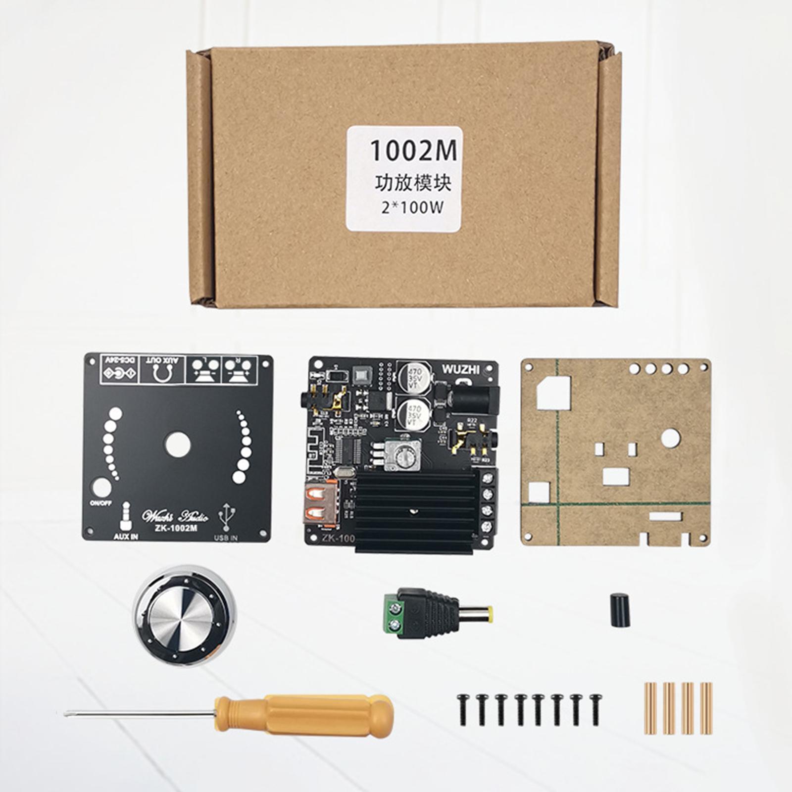 Power Audio Amplifier Board 100W+100W Bluetooth 5.0 2 Channel Amp for Home Theater