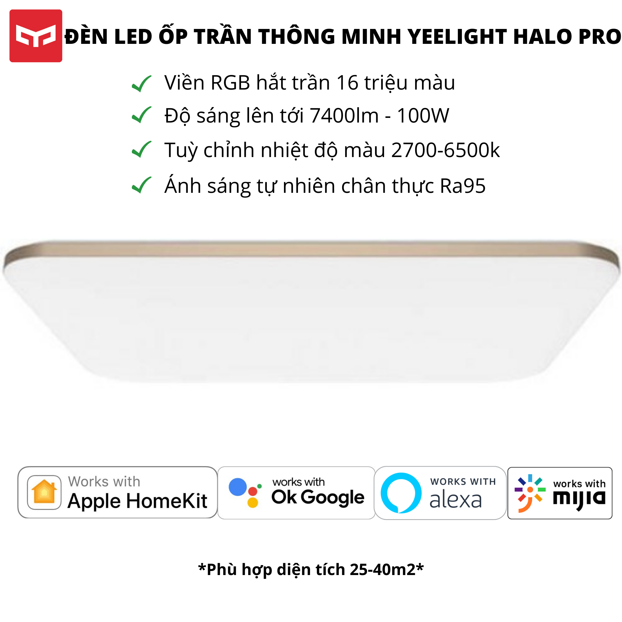 Hình ảnh ĐÈN LED ỐP TRẦN THÔNG MINH XIAOMI YEELIGHT HALO 2020, YLXD49YL, 930X630 MM, 100W, RGB 16 TRIỆU MÀU, HỖ TRỢ APPLE HOMEKIT