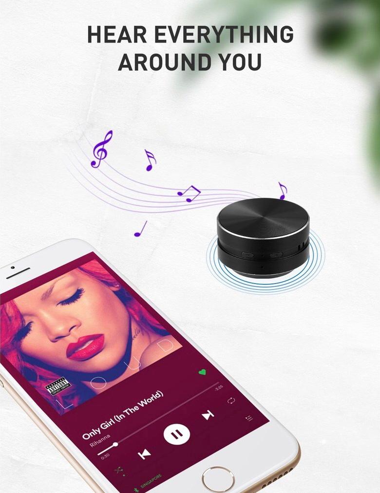 Loa dẫn điện xương Bluetooth twsstereo Kênh âm thanh kép Hộp âm thanh Mini Humbird loa với HD Call FM Radio Color: Black