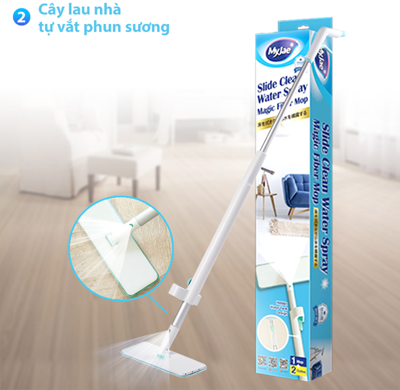 Bông Lau Thay Thế MyJae Đài Loan Sợi Fiber Cho Cây Lau Nhà Tự Vắt Kháng Khuẩn Và Cây Lau Nhà Phun Sương 33.5cm x 10.5cm