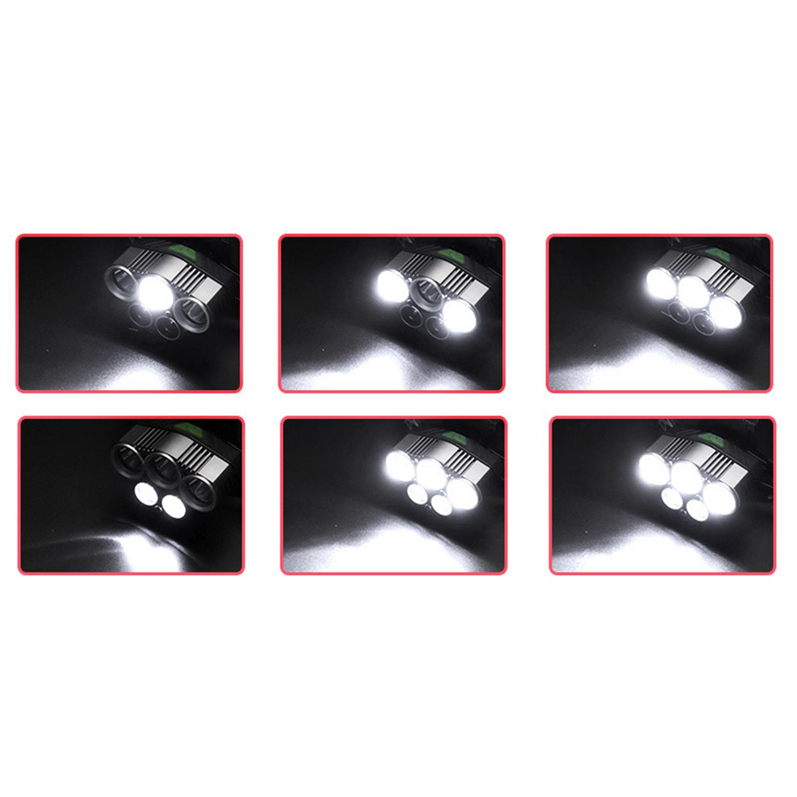 Lightweight USB Rechargeable Adjustable 6 Modes Headlamp for Camping Fishing
